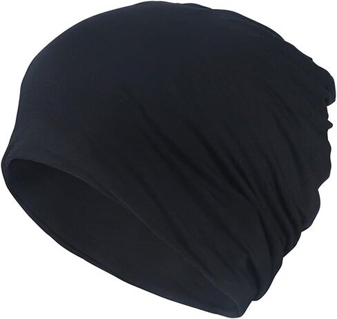 Modal Material Beanie Thin Cotton Women Man Beanie Hat Spring Summer Casual Cap (Color : Black, Size : 55-60cm) in Saudi Arabia