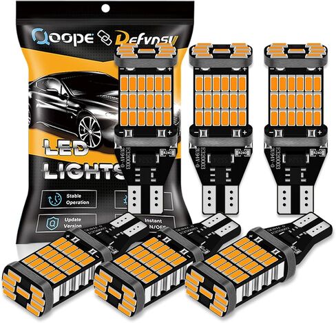 Qoope BAU15S 7507 PY21W LED Bulbs Amber Yellow, Non-polarity 12-24V Super Bright for Turn Signal Tail Brake Lights (Pack of 4) in Kuwait