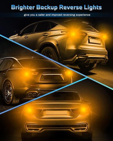 Qoope BAU15S 7507 PY21W LED Bulbs Amber Yellow, Non-polarity 12-24V Super Bright for Turn Signal Tail Brake Lights (Pack of 4) in Kuwait