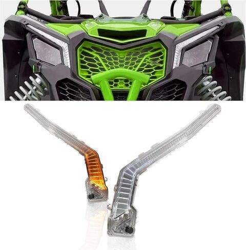 Hecasa Front LED Signature Light متوافق مع 2017-2025 Can Am Maverick X3 XDS XRS Max Turbo R بديل لـ 710004994 710004995 ، انعطاف ضوء الإشارة DRL مجموعة مصباح وميض البلاستيك in Saudi Arabia