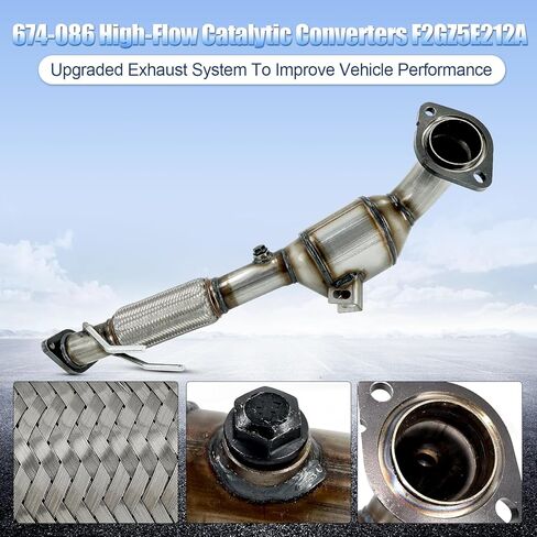 محول الحفاز متوافق مع Ford Edge 2015-2018 ، Ford Fusion 2017-2020 ، Lincoln MKZ 2017-2020 2.0T L4 Direct-Fit #674-086 (EPA Compliant) in Saudi Arabia