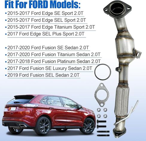 محول الحفاز متوافق مع Ford Edge 2015-2018 ، Ford Fusion 2017-2020 ، Lincoln MKZ 2017-2020 2.0T L4 Direct-Fit #674-086 (EPA Compliant) in Saudi Arabia