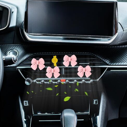 6 Pcs Pink Bow Car Air Vent Clips, Cute Air Freshener Clips for Car Interior Decoration Accessories in Saudi Arabia