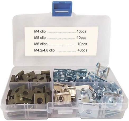70pcs Set M4 M5 M6 Car U Type Clips Reed Nuts 5mm 6mm 4mm Self-Tapping Fasteners for Auto Motorcycle Scooter ATV Moped in Saudi Arabia