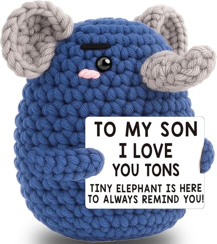 Mini Brother Gifts from Sisters Brothers, Brother Birthday Fathers Day Graduation Presents, Cute Handmade Crochet Elephant Gift, I Love You Tons Cool Stuff Things in Saudi Arabia