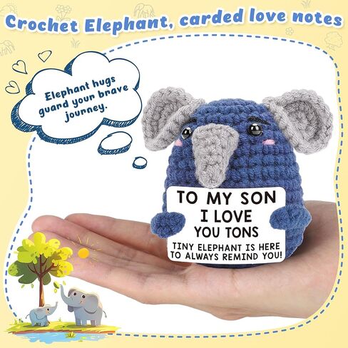 Mini Brother Gifts from Sisters Brothers, Brother Birthday Fathers Day Graduation Presents, Cute Handmade Crochet Elephant Gift, I Love You Tons Cool Stuff Things in Saudi Arabia
