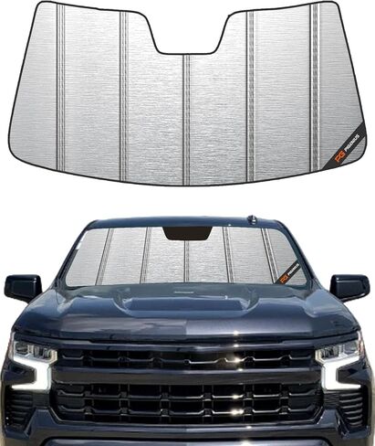 Windshield Sun Shade for Chevrolet Silverado/GMC Sierra 1500(2019-2025),Silverado/Sierra 2500 HD,3500 HD(2020-2025),Deluxe Front Windshield Sunshade,6 Layers Sun Shield,Accordion Fold in Saudi Arabia