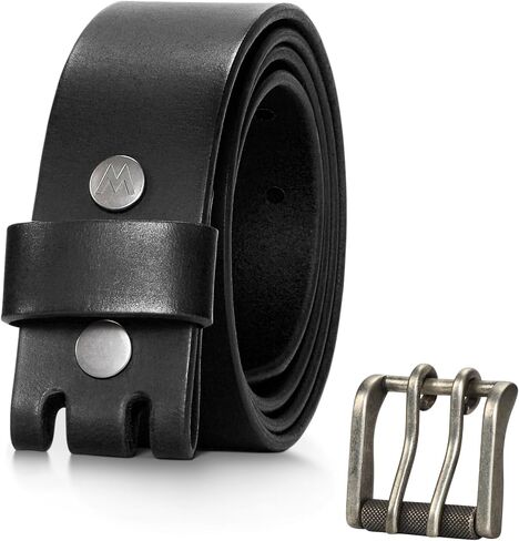 Wrangler Genuine Leather Belt for Men, 38mm Casual Belt with Removable Double-Prong Roller Buckle for Jeans, Gift for Men in Saudi Arabia