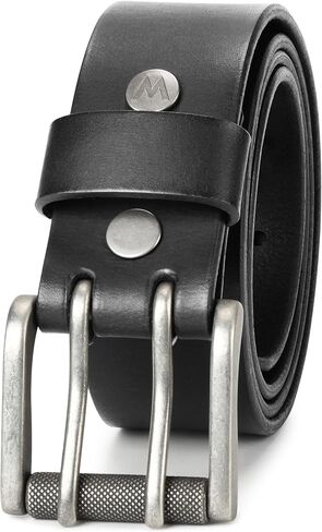 Wrangler Genuine Leather Belt for Men, 38mm Casual Belt with Removable Double-Prong Roller Buckle for Jeans, Gift for Men in Saudi Arabia