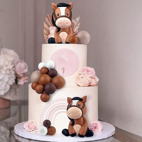 Cowboy Cake Decorations Cowboy Hat and Boot Cake Toppers Western Cowboy Cowgirl Birthday Baby Shower for Western Theme Party Favors Supplies (Brown) in Kuwait