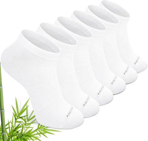 ZAKASA Bamboo Viscose Ankle Socks: No Show Low Cut Socks for Men Women Breathable Athletic Running Workout 6 Pairs in Kuwait