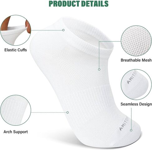 ZAKASA Bamboo Viscose Ankle Socks: No Show Low Cut Socks for Men Women Breathable Athletic Running Workout 6 Pairs in Kuwait