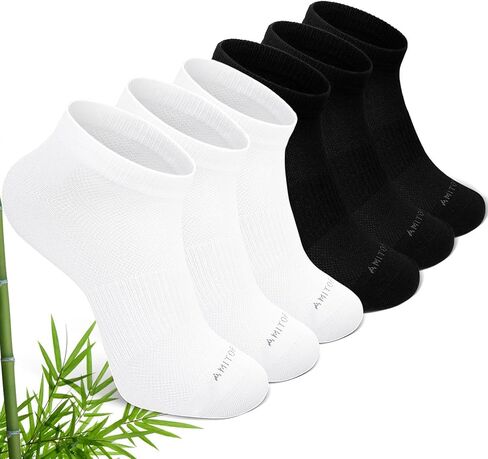ZAKASA Bamboo Viscose Ankle Socks: No Show Low Cut Socks for Men Women Breathable Athletic Running Workout 6 Pairs in Kuwait