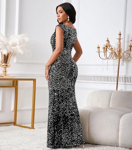 النساء مثير الترتر قبالة الكتف Bodycon المساء Maxi فستان in Kuwait