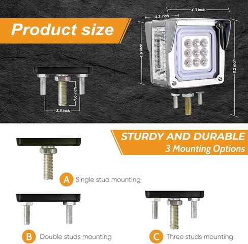 78 LED Pedestal Fender Lights, 2pcs Semi Truck Turn Signal with Flashing Light, Red/Amber Dual Face Marker Light for Peterbilt 579 587 Kenworth W900 Freightliner, IP67 Waterproof in Saudi Arabia