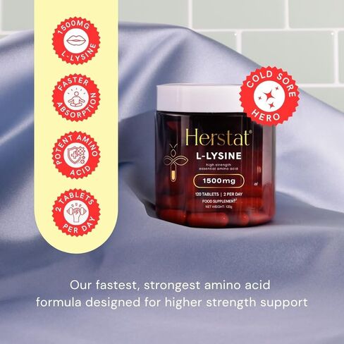 L-Lysine 1500mg | High Potency Essential Amino Acid, Vegetable Tablets, 120ct in Kuwait