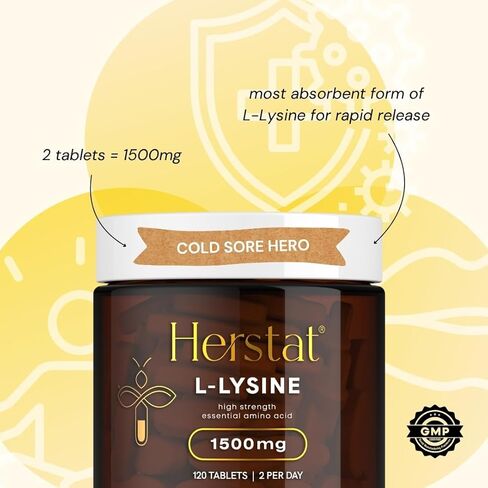 L-Lysine 1500mg | High Potency Essential Amino Acid, Vegetable Tablets, 120ct in Kuwait