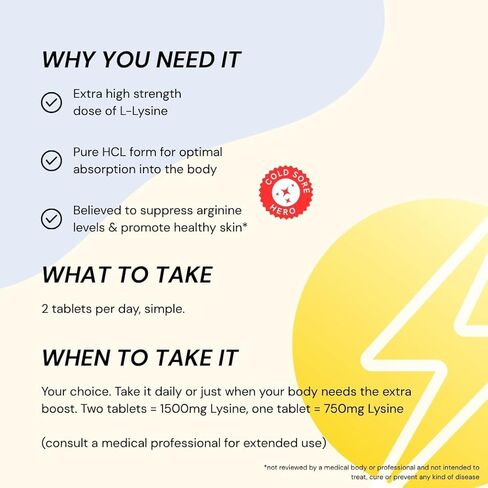 L-Lysine 1500mg | High Potency Essential Amino Acid, Vegetable Tablets, 120ct in Kuwait