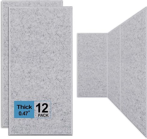 8 pack Acoustic Panels With Self-Adhesive,16"X 12"X 0.4"Sound Dampening Panels,Decorative Soundproof Wall Panels,Sound Absorbing Panel for Room & Offices (Black) in Saudi Arabia