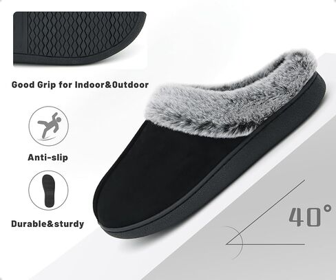 شباشب منزلية من إسفنج الذاكرة للنساء، شباشب منزل نسائية من القطيفة المنفوش وغرفة النوم في الداخل والخارج، أحذية منزلية لطيفة ومريحة للسيدات من جلد الغزال مع دعم للقوس in Kuwait