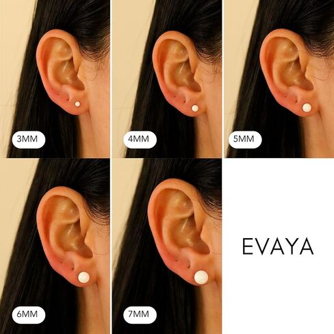 14k Gold Opal Stud Earrings for Women (3mm-7mm Diameter) - Real Solid 14k Gold, Secure Screw Back Design in Kuwait