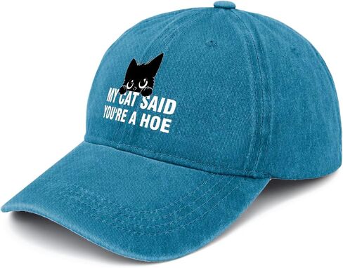 Funny cat Lover My Cat Said You're A Hoe hat for Men Funny Vintage Cotton Washed Baseball Caps in Saudi Arabia
