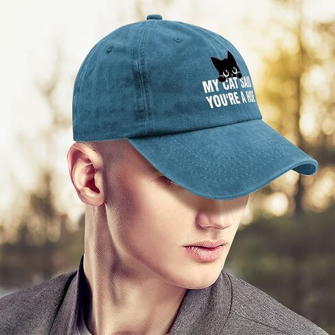 Funny cat Lover My Cat Said You're A Hoe hat for Men Funny Vintage Cotton Washed Baseball Caps in Saudi Arabia