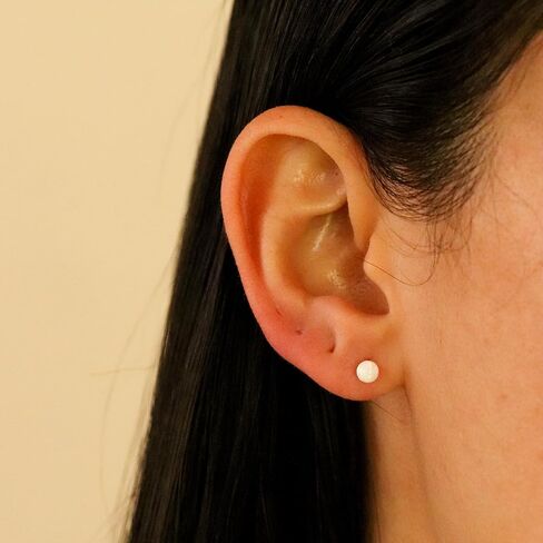 14k Gold Opal Stud Earrings for Women (3mm-7mm Diameter) - Real Solid 14k Gold, Secure Screw Back Design in Kuwait