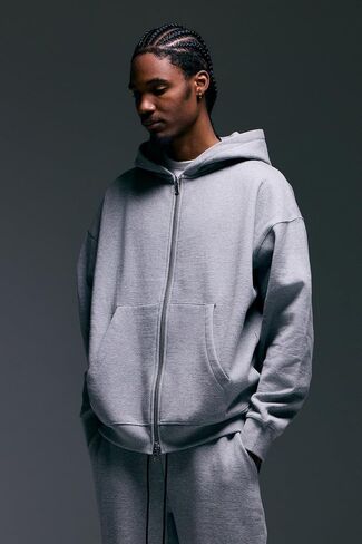 FATE Heavyweight Fleece Double Zip Hoodie for Men – Oversized Drop Shoulder, 360 GSM Cotton Fleece, Zip-Up Streetwear in Saudi Arabia