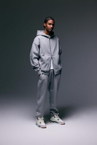 FATE Heavyweight Fleece Double Zip Hoodie for Men – Oversized Drop Shoulder, 360 GSM Cotton Fleece, Zip-Up Streetwear in Saudi Arabia