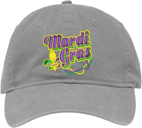 Go All Out Mardi Gras Fleur De Lis Dad Deluxe Trucker Flatbill Baseball Structured Embroidered Hat in Kuwait
