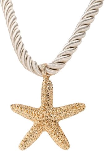 POYAMUSE Elegant Beach-Inspired Starfish Necklace for Women, Chunky Rope Choker Necklace with Gold Starfish Pendant, Seaside Necklace Jewelry for Summer Vacations and Coastal Getaways in Saudi Arabia