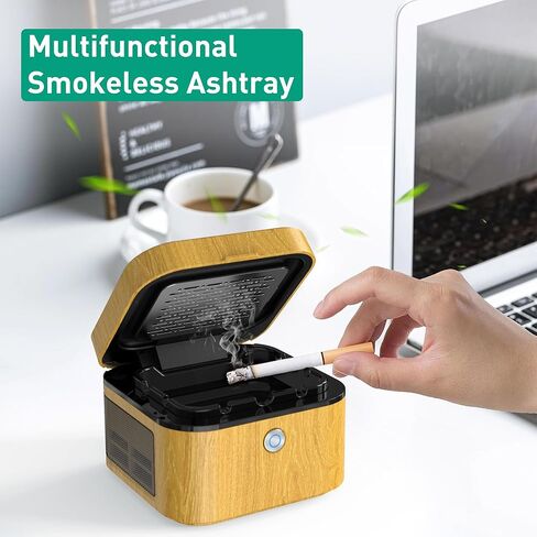 2 in 1 Air Purifier Multifunctional Smokeless Ashtray for Cigarette Smoker, HEPA Filter Reduce Smoke, USB Rechargeable Smoke Ashtray for Home Office Car in Kuwait