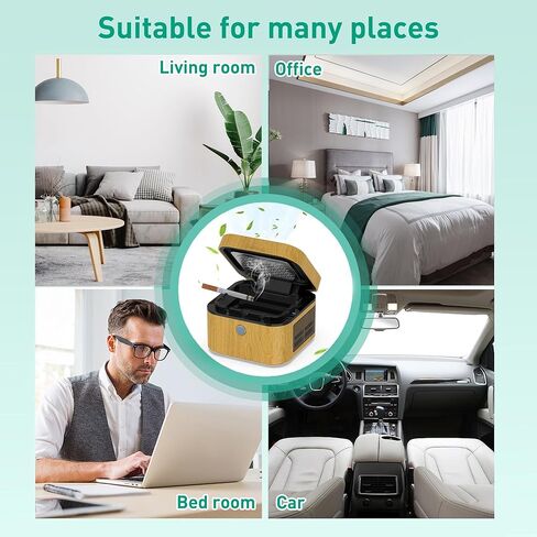 2 in 1 Air Purifier Multifunctional Smokeless Ashtray for Cigarette Smoker, HEPA Filter Reduce Smoke, USB Rechargeable Smoke Ashtray for Home Office Car in Kuwait