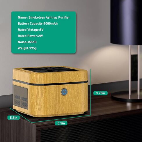 2 in 1 Air Purifier Multifunctional Smokeless Ashtray for Cigarette Smoker, HEPA Filter Reduce Smoke, USB Rechargeable Smoke Ashtray for Home Office Car in Kuwait