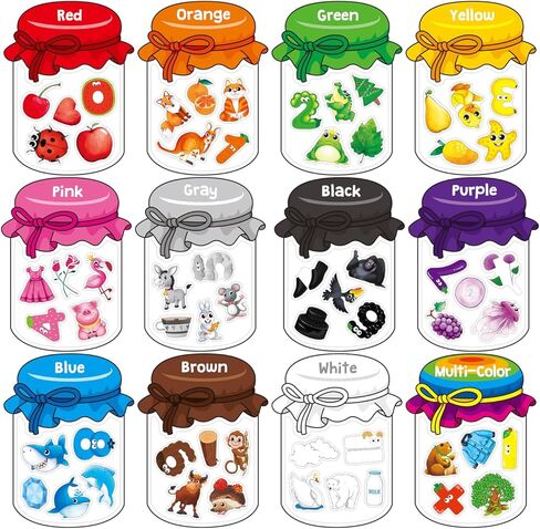 12 Pieces Magnetic Color Sorting Toys, 60 Color Magnets Educational Refrigerator Whiteboard for Baby Toddlers Kids Magnets in Kuwait