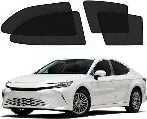 ظلال شمس النافذة الجانبية لعام 2018-2024 Toyo-ta Camry ، ظلال نافذة السيارة مع واقي خصوصية شبكية تنفس ، غلاف الشمس الأمامي والخلفي Sun Shield عزل الأشعة فوق البنفسجية والحرارة ، حزمة 4 in Saudi Arabia