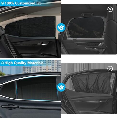 ظلال شمس النافذة الجانبية لعام 2018-2024 Toyo-ta Camry ، ظلال نافذة السيارة مع واقي خصوصية شبكية تنفس ، غلاف الشمس الأمامي والخلفي Sun Shield عزل الأشعة فوق البنفسجية والحرارة ، حزمة 4 in Saudi Arabia