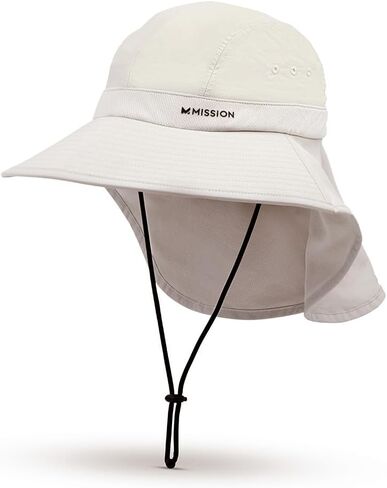 Mission Cooling Upf Sun Defender Hat - قبعة شمس الرجال والنساء للمشي لمسافات طويلة والغولف وصيد الأسماك - التكنولوجيا المنشطة للعرق والماء (رمادي جليدي) in Kuwait