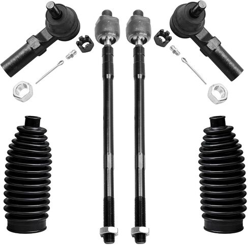 Detroit Axle-Front 6pc Tie Rods Kit for 2002-2006 Nissan Altima ، 2004-2008 Maxima ، 4 Inner Tie end end Links 2 Boots 2004 2005 2006 replication in Saudi Arabia