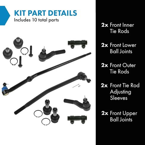 TRQ Front التوجيه والتعليق KILL BALL TIX TIE ROD قضيب ضبط الأكمام متوافقة مع 2003-2004 FORD E-150 E-150 CLUB WAGON 1992-2002 E-150 ECONOLINE E-150 ECONOLINE CLUG in Saudi Arabia