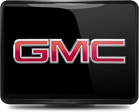 Compatible with - GMC Logo UV Graphic Black Metal Face-Plate on ABS Plastic 2 inch Tow Hitch Cover in Saudi Arabia