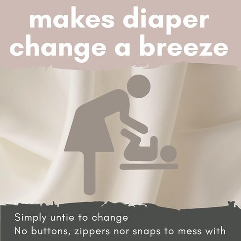 Newborn Baby Long Sleeve Sleeper Gown with Mittens Knotted Gown Coming Home Outfit Nightgown Hat Set 2 Pieces in Kuwait