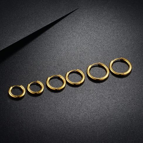 Surgical Stainless Steel Stud Earrings Hoop Earrings for Women Men 14K Gold Plated Hypoallergenic Cartilage Earrings Flat Back CZ Earrings Set Dainty Multiple Piercing Pack of 8 Pairs in Saudi Arabia