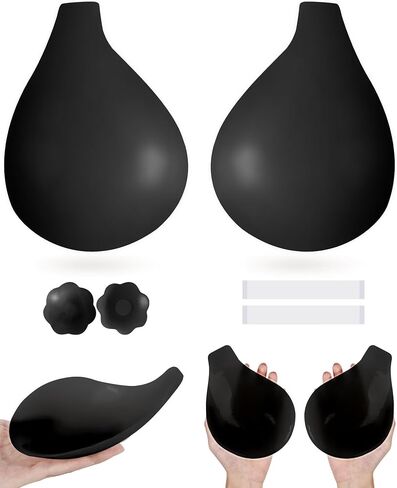 APOWUS Sticky Bra Push Up, Adhesive Backless Strapless Bras for Big Busted Women with Reusable Nipple Covers in Kuwait