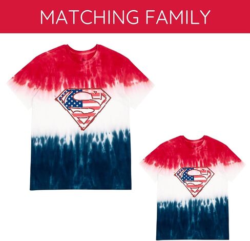 DC Comics Justice League Superman July 4th Matching Family T-Shirt Toddler to Adult Sizes (2T - 2XL) in Saudi Arabia