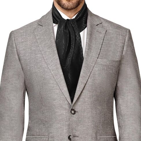 GERINLY Men Silk Feel Dress Scarf Square 35 Inch, Formal Suit Scarves Elegant Ascot, Gentleman Neck Wrap in Saudi Arabia