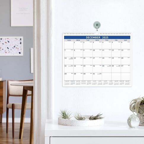تقويم 2025 - تقويم حائط 2025 من يناير 2025 - ديسمبر 2025، تقويم الحائط 2025 14.8 بوصة × 11.5 بوصة، تقويم حائط 2025 مع تاريخ جوليان، ورق سميك، كتلة كبيرة in Kuwait