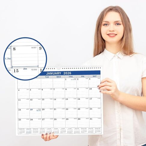 تقويم 2025 - تقويم حائط 2025 من يناير 2025 - ديسمبر 2025، تقويم الحائط 2025 14.8 بوصة × 11.5 بوصة، تقويم حائط 2025 مع تاريخ جوليان، ورق سميك، كتلة كبيرة in Kuwait