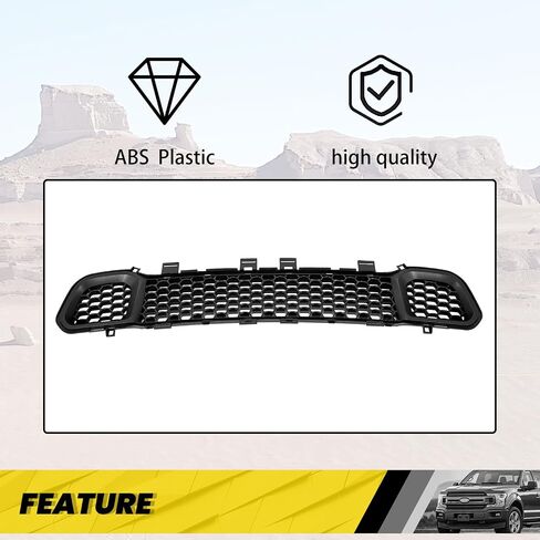 شواية كويفو الأمامية السفلى متوافقة مع 2014-2018 Jeep Cherokee 68203216AA CH1036126 المصد أسفل غطاء محرك السيارة الأسود in Saudi Arabia